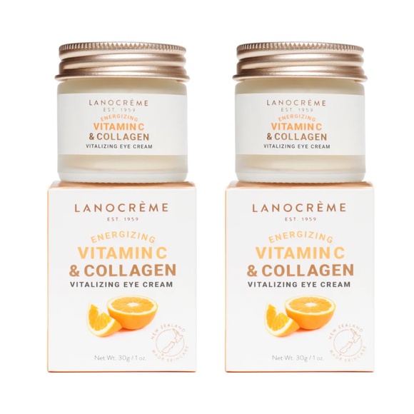 Lot 2x New Lanocrème Energizing Vitamin C & Collagen Vitalizing Eye Cream 30g - Picture 1 of 3